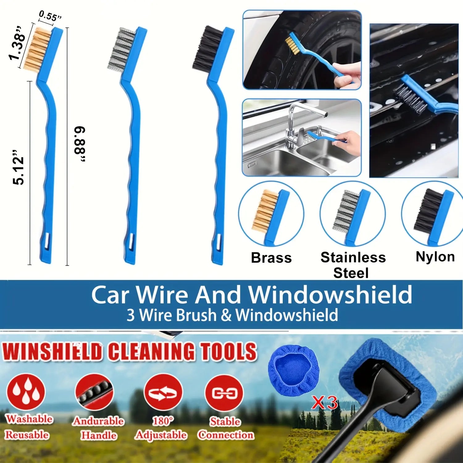 26Pcs Car Detailing Brush Set, Car Detailing Kit, Car Detailing Brushes, Car Cleaning Kit, Car Windshield Cleaning Tool, Professional Car Care Kit - Car Wash Brush Kit for Interior Exterior Wheels Car Cleaning Sets Car Cleaning Supplies Car Detailing Tool