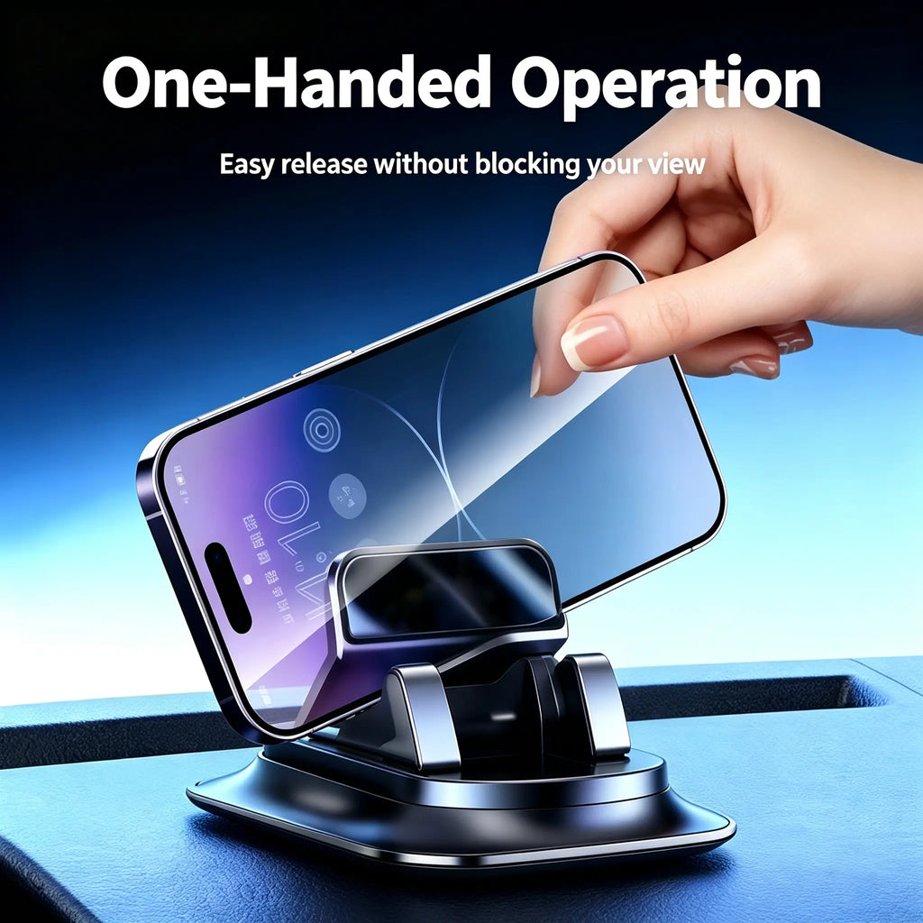 1 Piece - 360° Rotatable Universal Cell Phone Car Dashboard Mount, 1-Hand Operation, Dual Mode Vertical-Horizontal Viewing, Strong Adhesive Gel Pad for Navigation