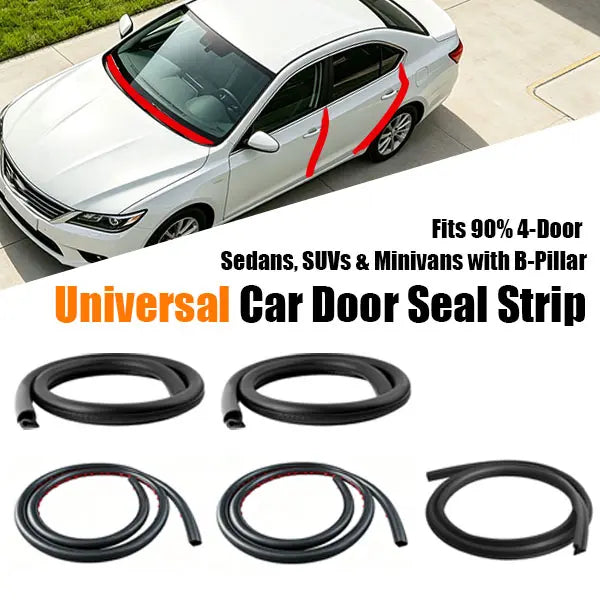 Universal Car Door Seal Strip Set, Automotive Weather Stripping - Waterproof, Noise Reduction, Dustproof Protection, Car Door Protector, Car Accessory