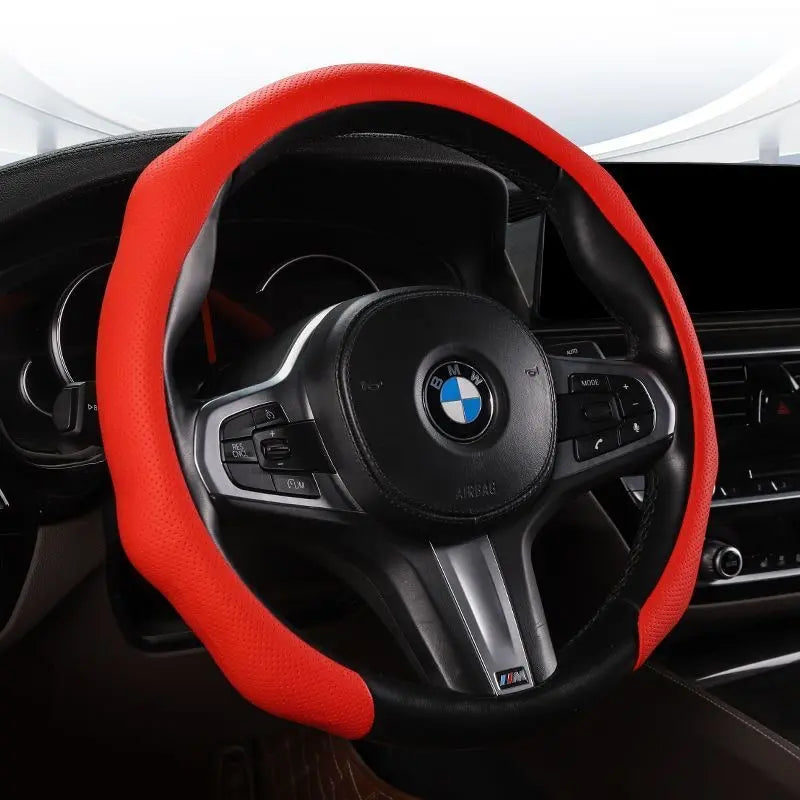2026 Napa Leather Steering Wheel Cover with Insert - Non-Slip, Breathable, Ultra-Thin, Comfortable, Aesthetic All-Season Car Steering Wheel Protector, Automotive Interior Decoration Accessory Kit