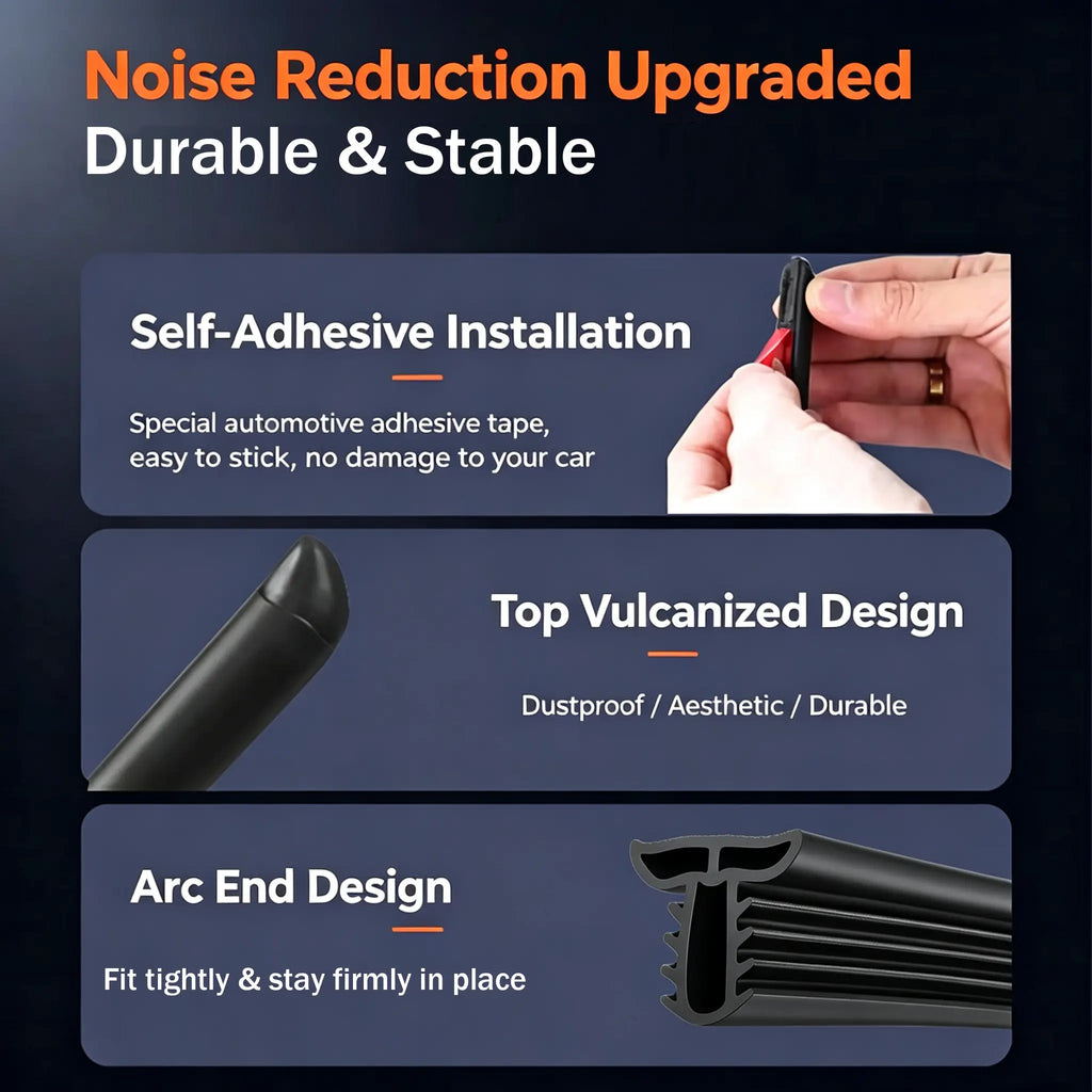 Universal Car Door Seal Strip Set, Automotive Weather Stripping - Waterproof, Noise Reduction, Dustproof Protection, Car Door Protector, Car Accessory