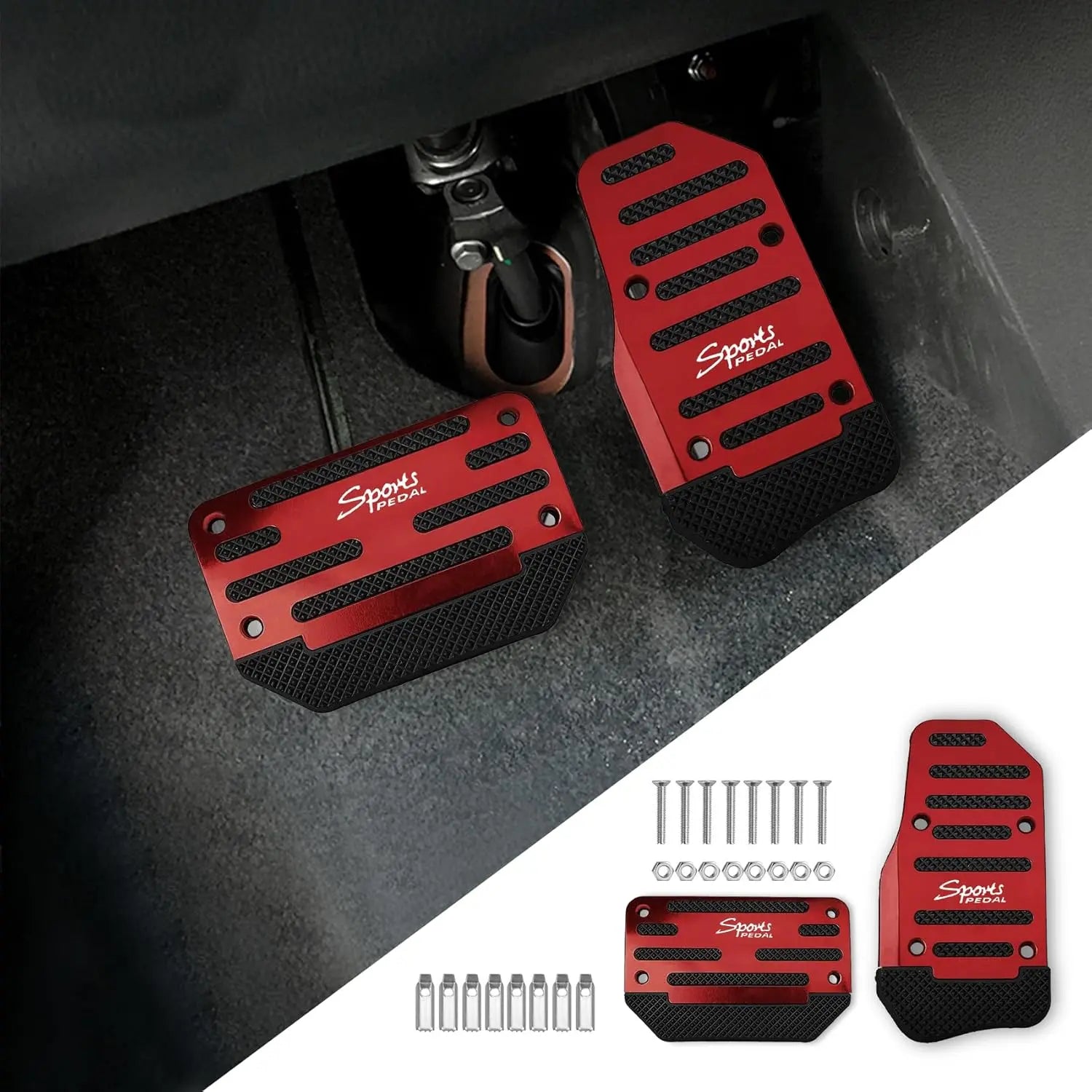 2Pcs Auto Transmission Pedal Decoration Covers - Non-Slip Car Exterior Decoration Accessories with Red/Blue/Silver Color Options, Cars, Auto Accessories, Car Interior Accessories