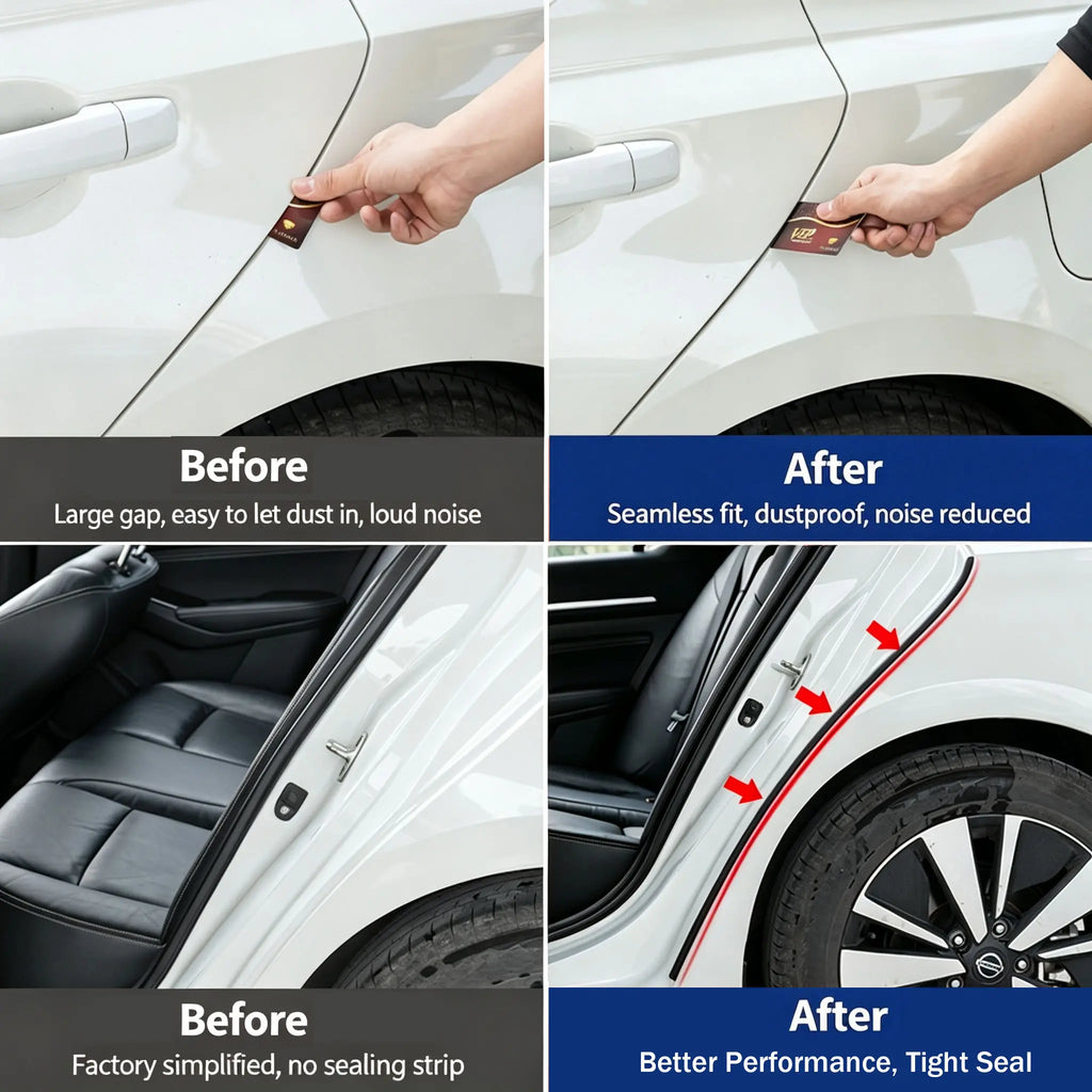 Universal Car Door Seal Strip Set, Automotive Weather Stripping - Waterproof, Noise Reduction, Dustproof Protection, Car Door Protector, Car Accessory