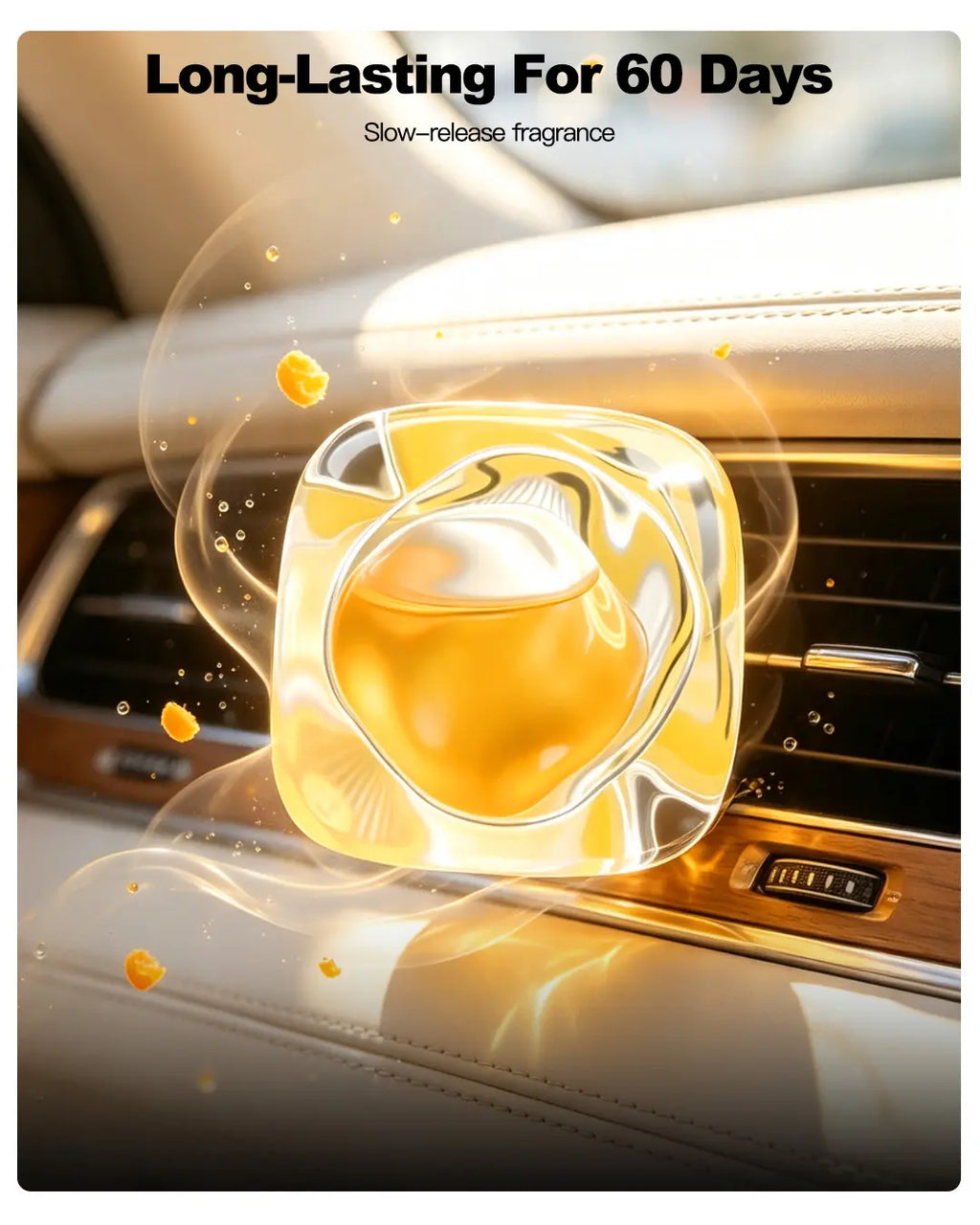 【FOZETOP】2026 New Cube Shape Auto Vent Air Freshener, Magnetic Fix, Long-Lasting Natural Scents, Odor Eliminator for Trucks, Suvs, Vehicles