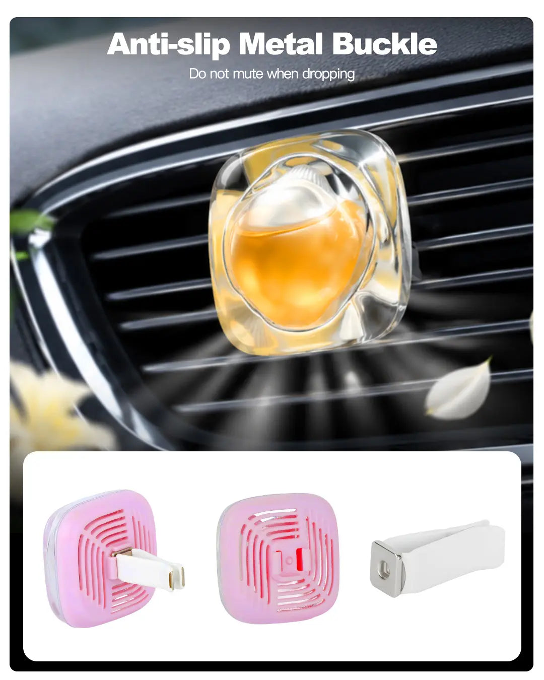 【FOZETOP】2026 New Cube Shape Auto Vent Air Freshener, Magnetic Fix, Long-Lasting Natural Scents, Odor Eliminator for Trucks, Suvs, Vehicles