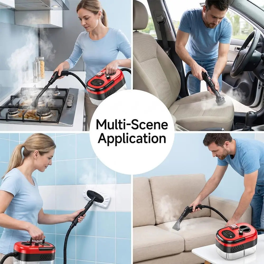 【Backtoschool】2500W Portable Steam Cleaner with Portable Handle, High-Temperature Multi-Purpose Tool for Home Tile Cleaning, Grout Surfaces, Car Detailing