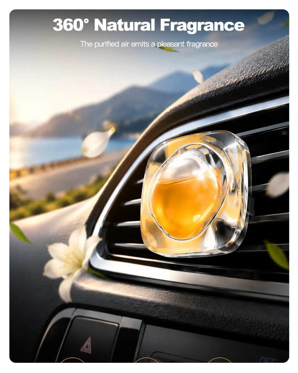 【FOZETOP】2026 New Cube Shape Auto Vent Air Freshener, Magnetic Fix, Long-Lasting Natural Scents, Odor Eliminator for Trucks, Suvs, Vehicles