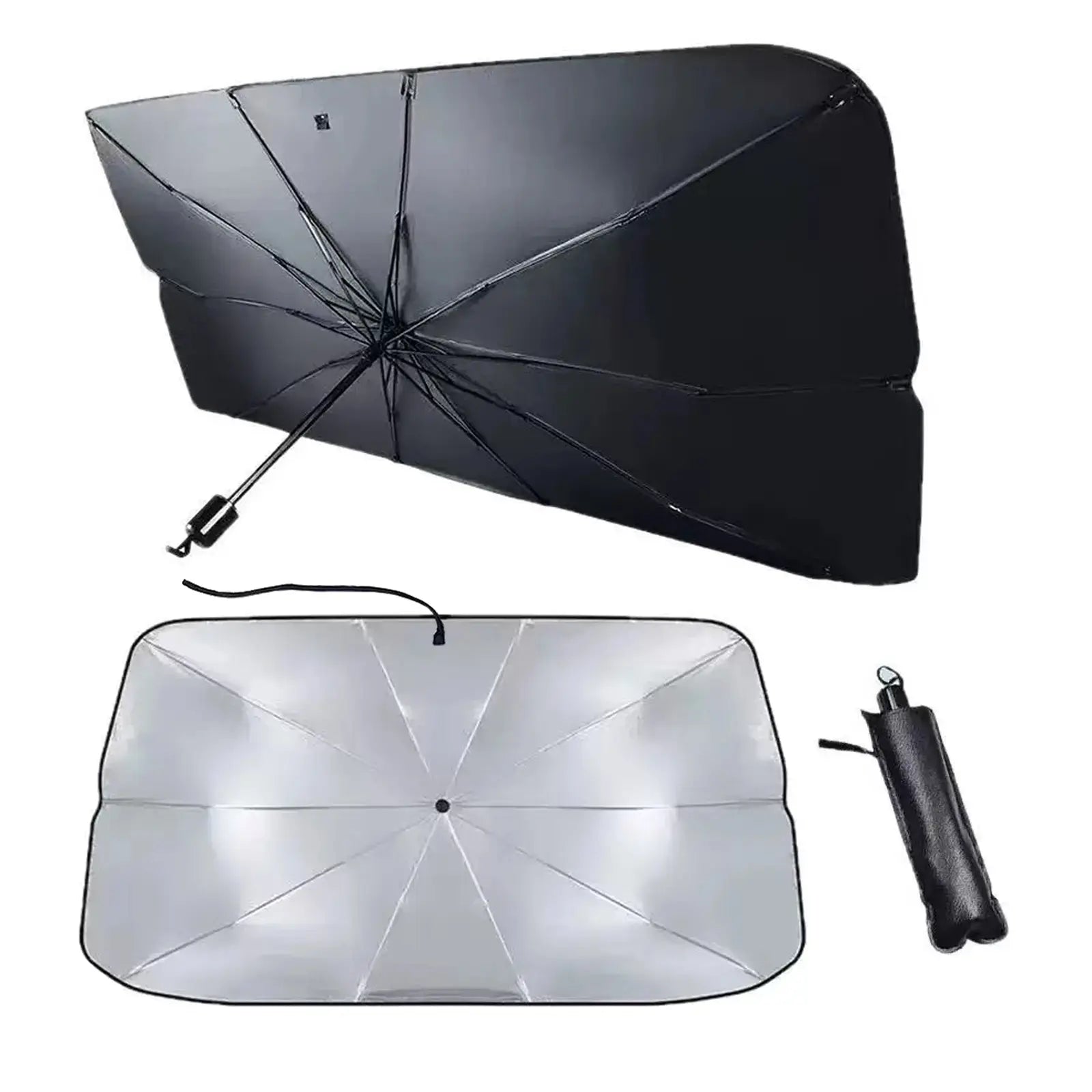 Collapsible Automotive Front Windshield Sun Shade, Portable UPF 50+ Uv-Shielding Heat-Blocking Lightweight Visor Cover, Summer Car Exterior Accessory