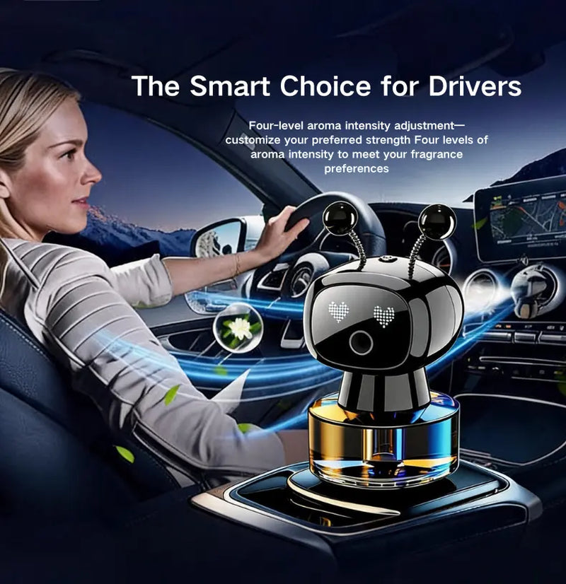Smart Robot Car Air Freshener Fragrance Dispenser - 2026 Model, Auto Induction Aromatherapy, 4-Speed Adjustable, Fillable Tank, High Capacity, Long-Lasting Fragrance, Interesting Car Accessory, Unisex Gift, Robot Shape