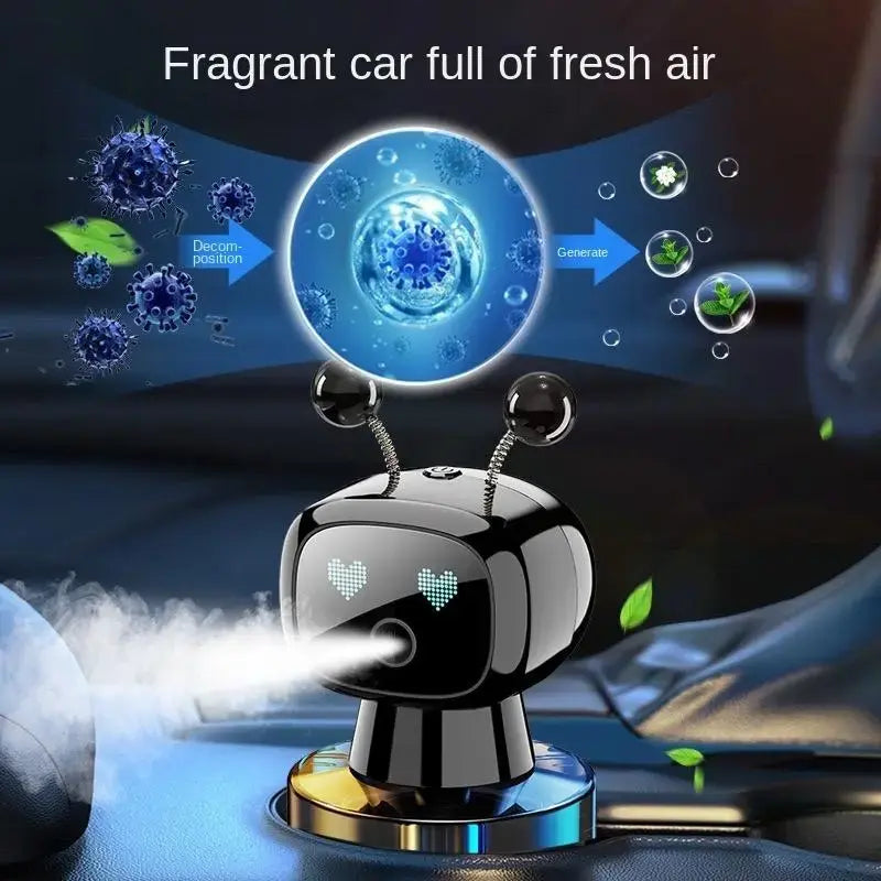 Smart Robot Car Air Freshener Fragrance Dispenser - 2026 Model, Auto Induction Aromatherapy, 4-Speed Adjustable, Fillable Tank, High Capacity, Long-Lasting Fragrance, Interesting Car Accessory, Unisex Gift, Robot Shape