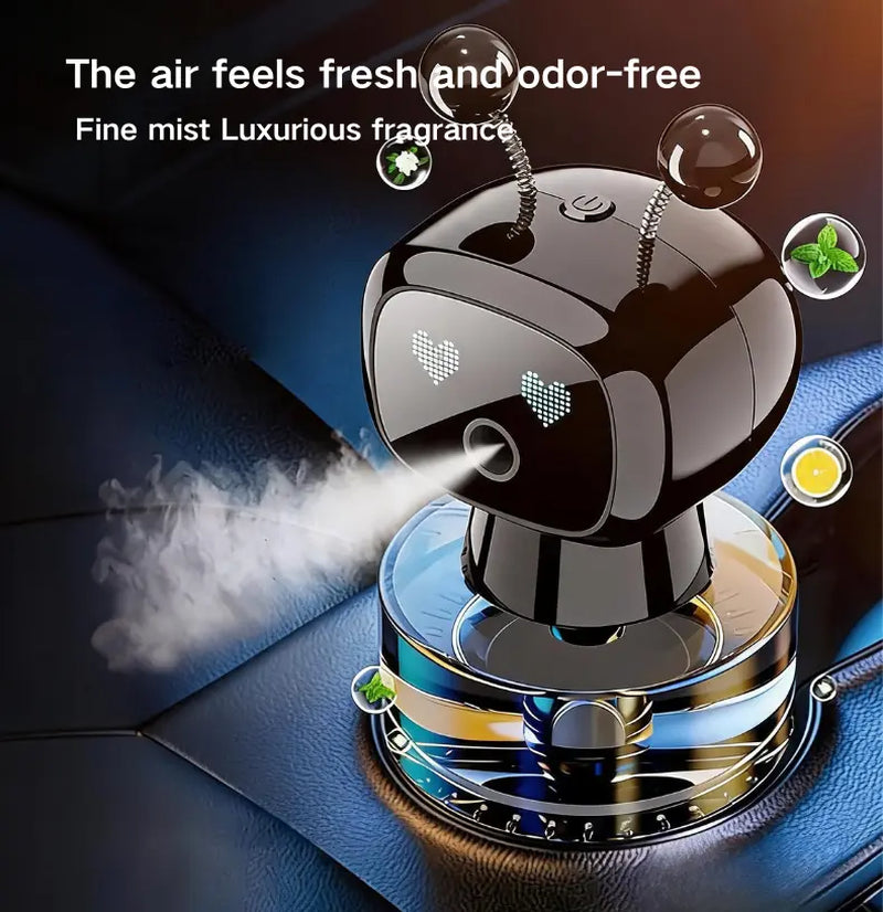 Smart Robot Car Air Freshener Fragrance Dispenser - 2026 Model, Auto Induction Aromatherapy, 4-Speed Adjustable, Fillable Tank, High Capacity, Long-Lasting Fragrance, Interesting Car Accessory, Unisex Gift, Robot Shape