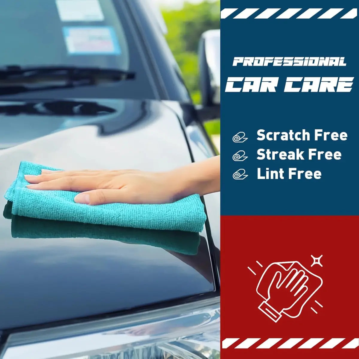 Microfiber Cleaning Cloths-50 Pack, Microfiber Towels Bulk, Microfiber Towels for Cars, Bulk Microfiber Towels for Home, Cleaning Rags 5 Colors Assorted (12X12 Inches)