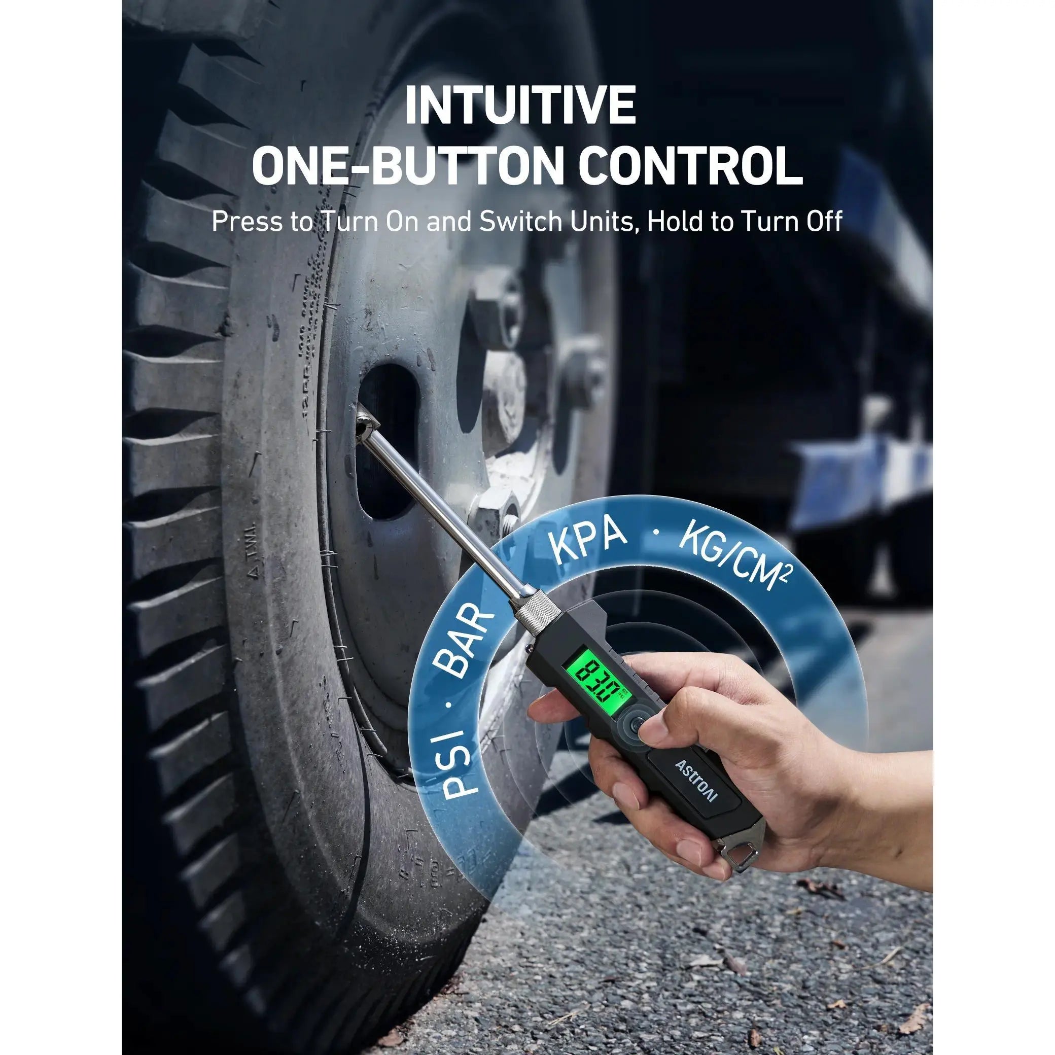 Digital Tire Pressure Gauge - 230 PSI Heavy-Duty Dual-Head Stainless Steel Mechanic Tool for Vehicles, with Backlit LCD, Flashlight, Car Stuff, Tools and Gadgets, Auto Parts Accessory, Dealsforyoudays,Back to School,Back to School Haul