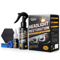 Toretark No-Sand Car Headlight Restoration Kits (100ML Cleaning Solution + 20ML Crystal Coating Agent), Repairs Oxidized and Yellowed Headlights, Crystal Clear Coating, Car Care Product, Gift for Him/Her