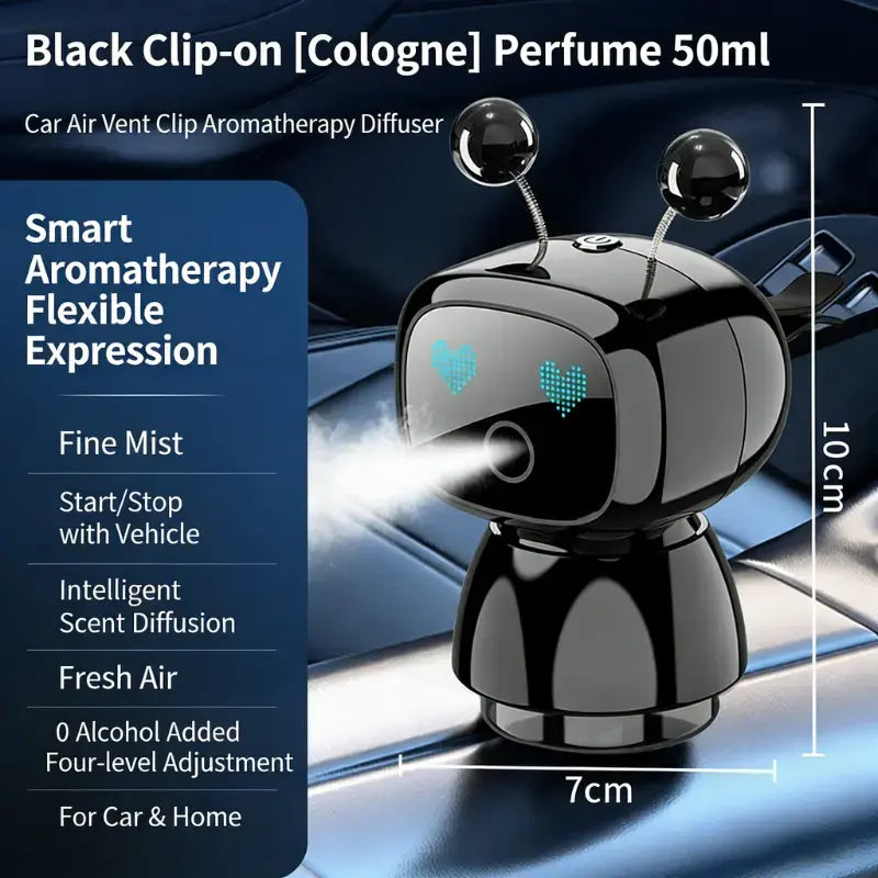 Smart Robot Car Air Freshener Fragrance Dispenser - 2026 Model, Auto Induction Aromatherapy, 4-Speed Adjustable, Fillable Tank, High Capacity, Long-Lasting Fragrance, Interesting Car Accessory, Unisex Gift, Robot Shape