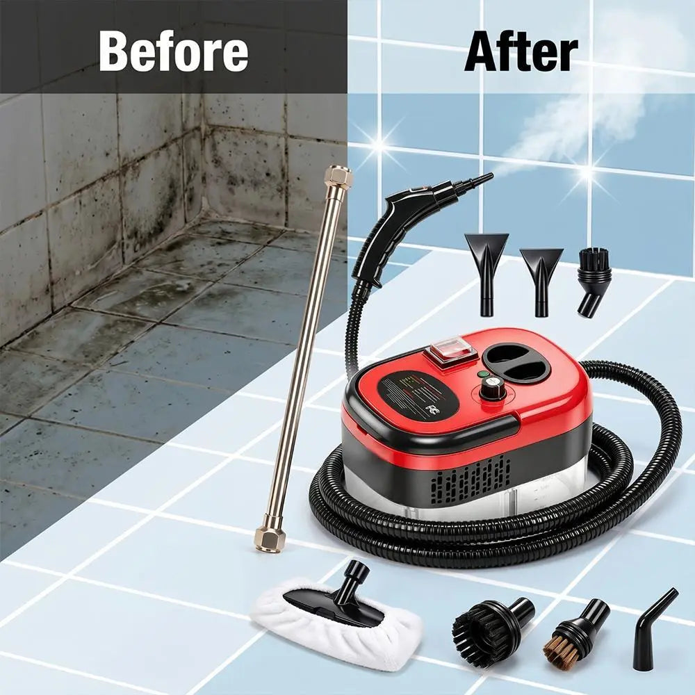【Backtoschool】2500W Portable Steam Cleaner with Portable Handle, High-Temperature Multi-Purpose Tool for Home Tile Cleaning, Grout Surfaces, Car Detailing