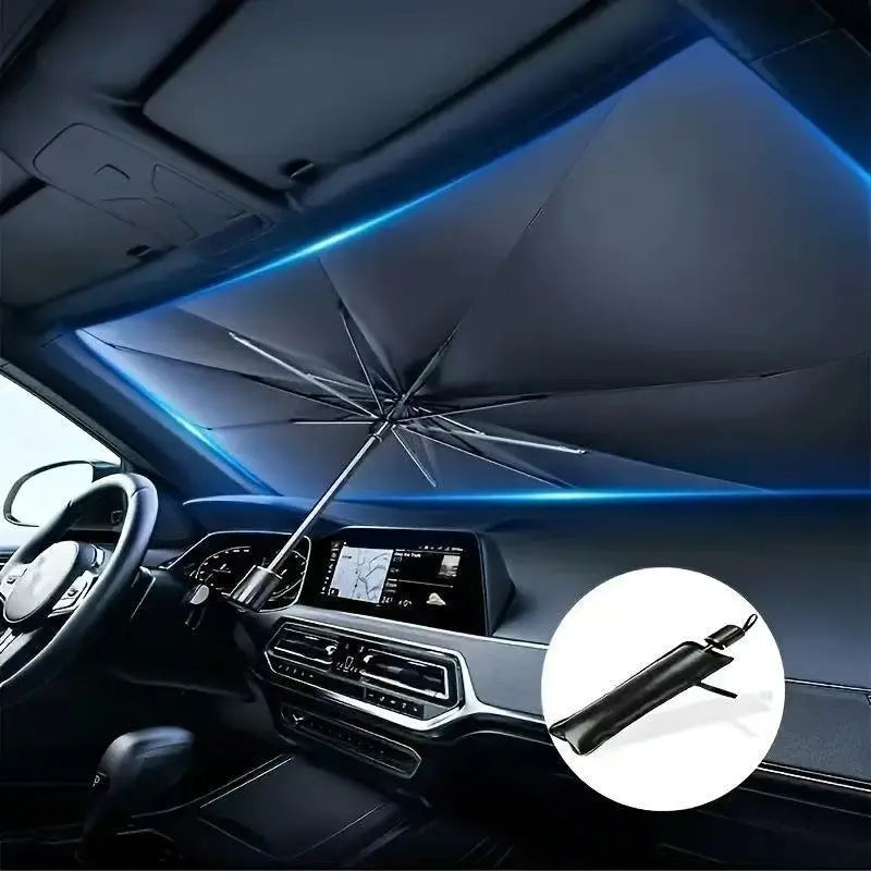 Collapsible Automotive Front Windshield Sun Shade, Portable UPF 50+ Uv-Shielding Heat-Blocking Lightweight Visor Cover, Summer Car Exterior Accessory