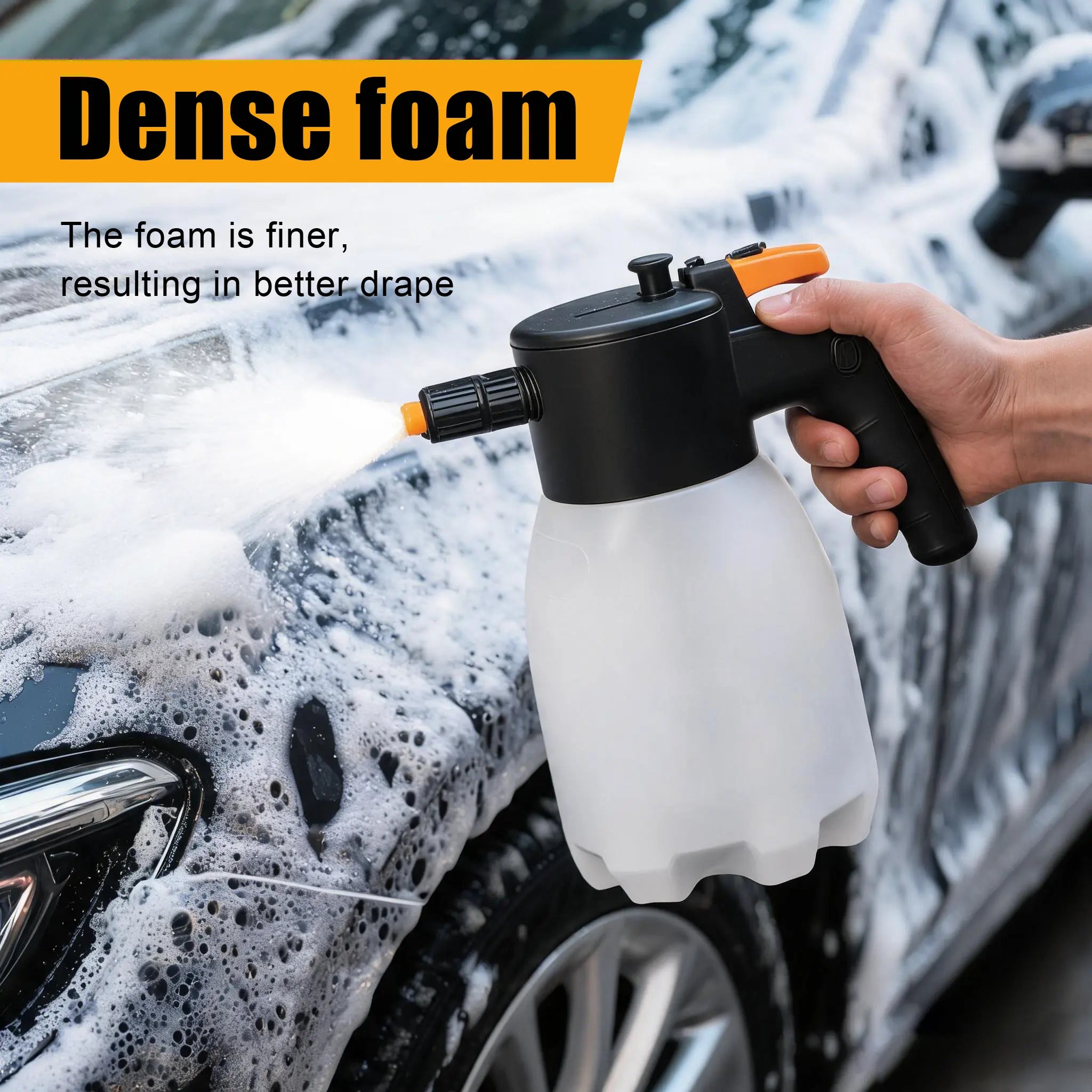 Portable Cordless Electric Foam Sprayer, Rechargeable High Pressure Foam Cannon for Car Wash, Auto Detailing, Home, Industrial Cleaning, Smart Pressure Control Core, Ergonomic Handle for Kitchen, Car, Garden, Windows and Bathroom - Car Wash Accessories!