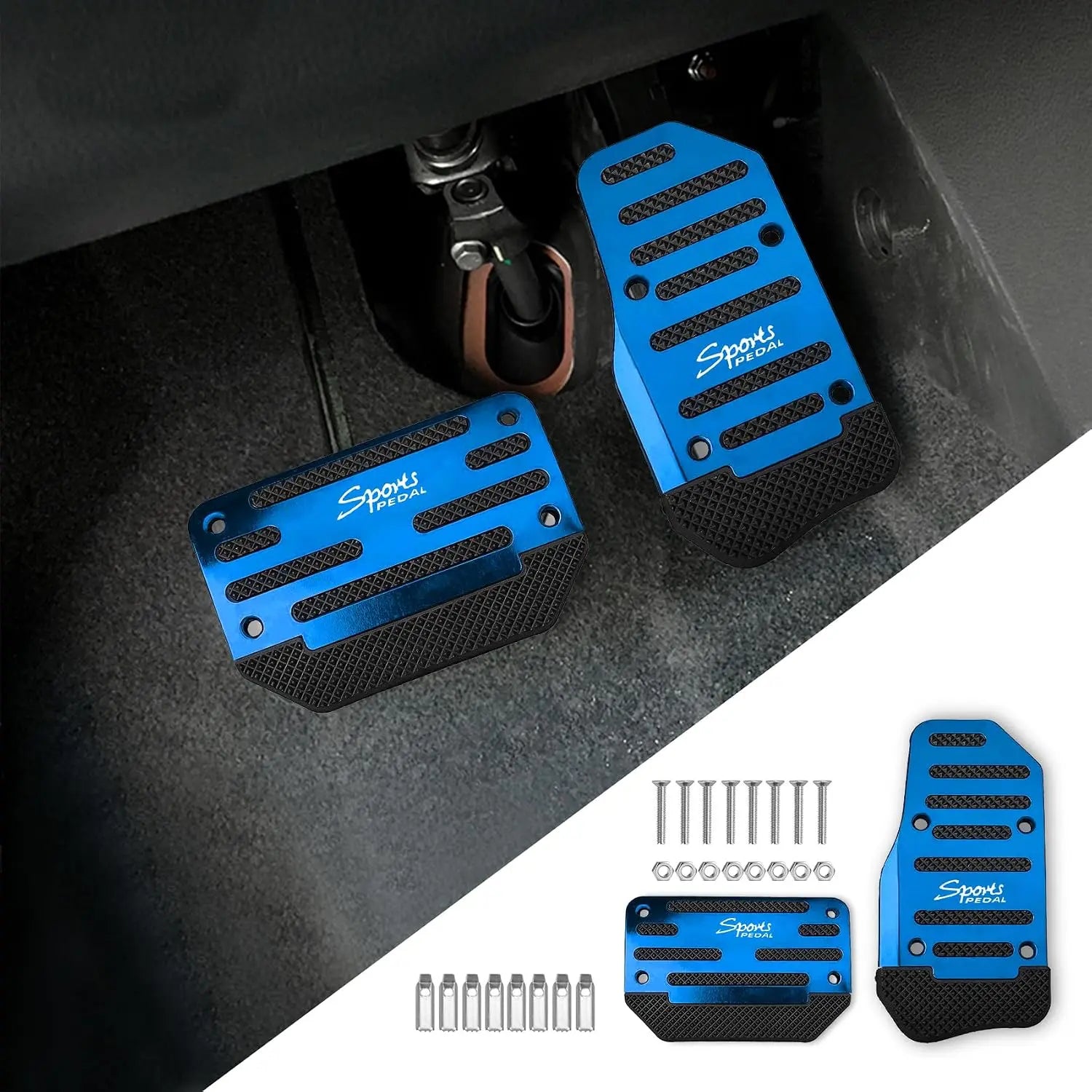 2Pcs Auto Transmission Pedal Decoration Covers - Non-Slip Car Exterior Decoration Accessories with Red/Blue/Silver Color Options, Cars, Auto Accessories, Car Interior Accessories