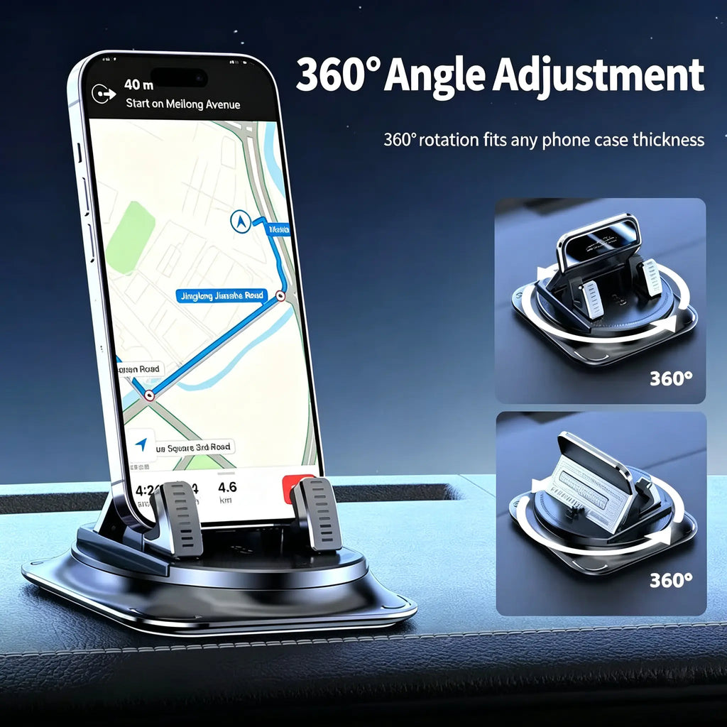 1 Piece - 360° Rotatable Universal Cell Phone Car Dashboard Mount, 1-Hand Operation, Dual Mode Vertical-Horizontal Viewing, Strong Adhesive Gel Pad for Navigation