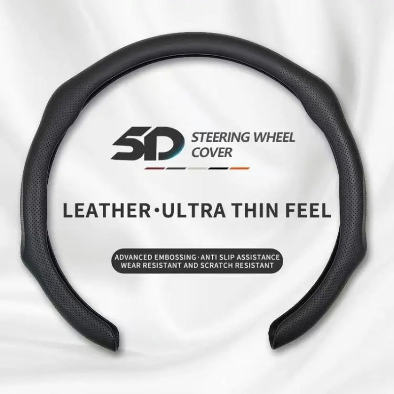 2026 Napa Leather Steering Wheel Cover with Insert - Non-Slip, Breathable, Ultra-Thin, Comfortable, Aesthetic All-Season Car Steering Wheel Protector, Automotive Interior Decoration Accessory Kit