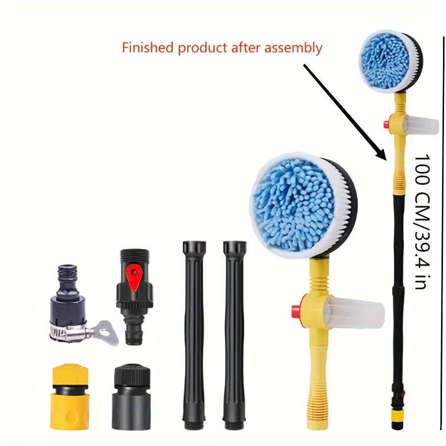 360 ° Rotating Car Wash Brush Set, High Pressure Scratchless Snow Neale Brushes, Automatic Bubble Adjustment, Immersive Car Wash