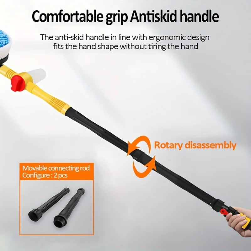 360 ° Rotating Car Wash Brush Set, High Pressure Scratchless Snow Neale Brushes, Automatic Bubble Adjustment, Immersive Car Wash