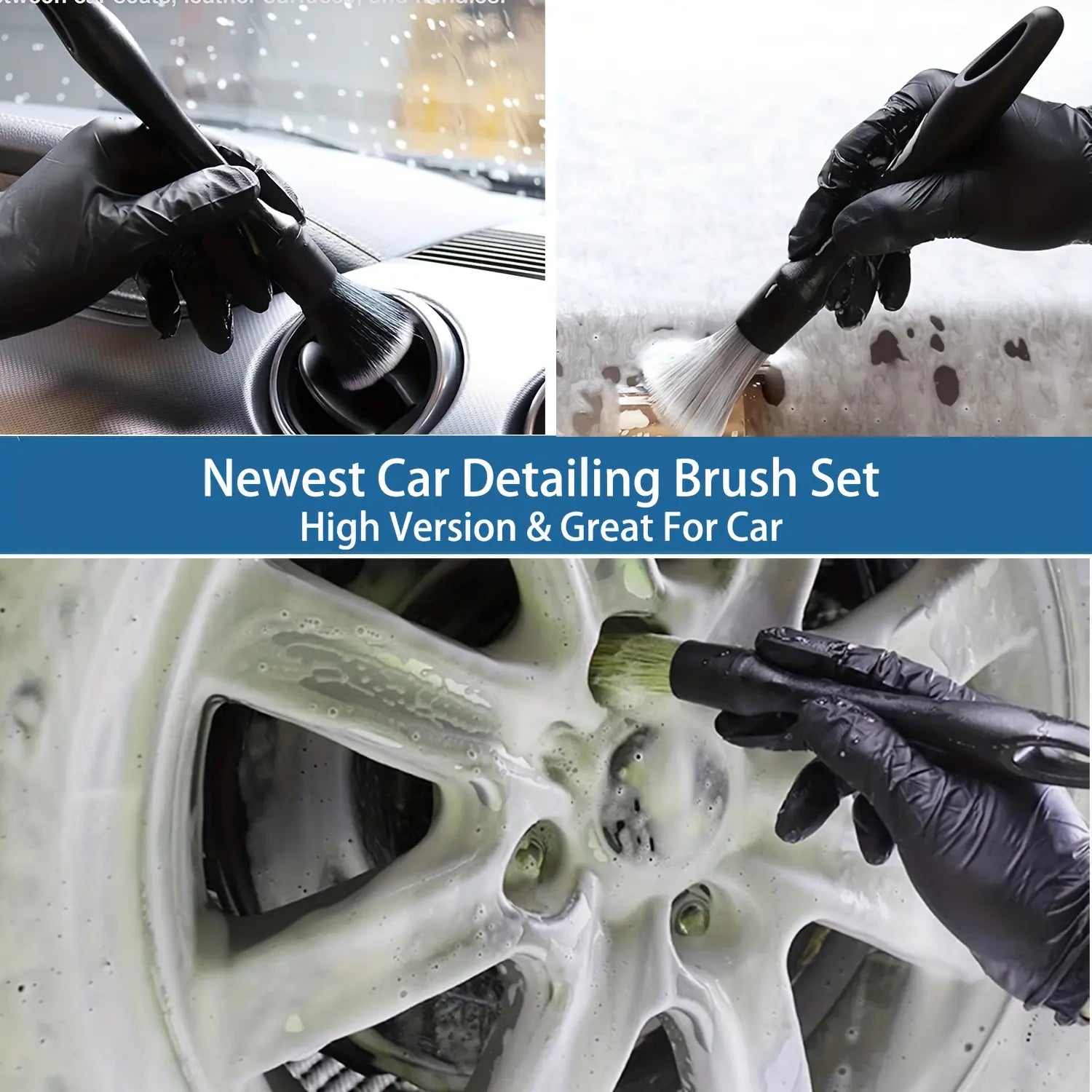 26Pcs Car Detailing Brush Set, Car Detailing Kit, Car Detailing Brushes, Car Cleaning Kit, Car Windshield Cleaning Tool, Professional Car Care Kit - Car Wash Brush Kit for Interior Exterior Wheels Car Cleaning Sets Car Cleaning Supplies Car Detailing Tool
