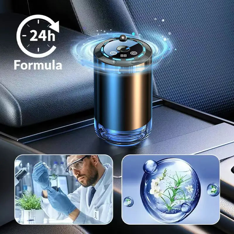 Smart Touch Control Car Interior Air Freshener Diffuser - Portable Rechargeable, 5 Adjustable Mist Modes, RGB Lights Star Projector Ambient Light, Long-Lasting Cologne & Ocean Scents, Unique Gift for Women, Cars Accessories