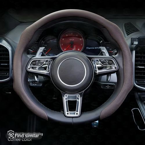 2026 Napa Leather Steering Wheel Cover with Insert - Non-Slip, Breathable, Ultra-Thin, Comfortable, Aesthetic All-Season Car Steering Wheel Protector, Automotive Interior Decoration Accessory Kit