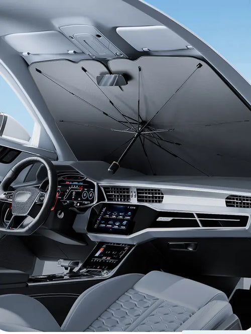 Collapsible Automotive Front Windshield Sun Shade, Portable UPF 50+ Uv-Shielding Heat-Blocking Lightweight Visor Cover, Summer Car Exterior Accessory