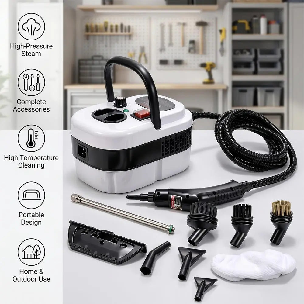 【Backtoschool】2500W Portable Steam Cleaner with Portable Handle, High-Temperature Multi-Purpose Tool for Home Tile Cleaning, Grout Surfaces, Car Detailing