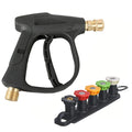 Pressure Washer Spray Gun Kit with Aluminum Core, Locking Handle, M22-14 Inlet, 1/4 in Outlet, Quick Connect Components, 5 Pressure Nozzles & Foam Sprayer, Max 3000 PSI Car Wash Accessory (Tools & Hardware), Handheld Car Wash, Car Wash Sprayer, 1/4 Inch O