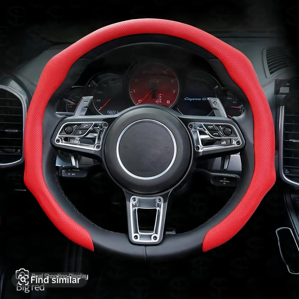 2026 Napa Leather Steering Wheel Cover with Insert - Non-Slip, Breathable, Ultra-Thin, Comfortable, Aesthetic All-Season Car Steering Wheel Protector, Automotive Interior Decoration Accessory Kit