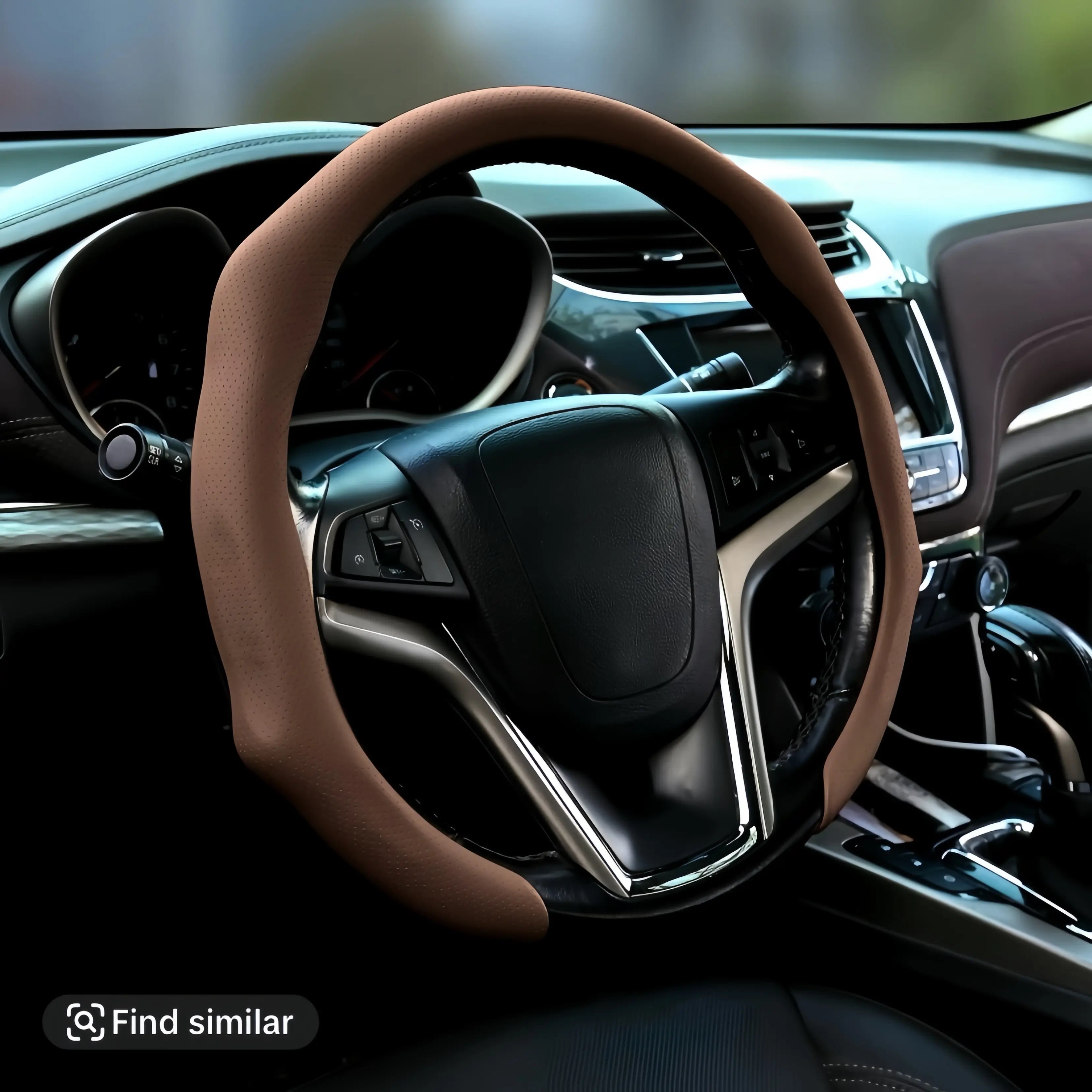 2026 Napa Leather Steering Wheel Cover with Insert - Non-Slip, Breathable, Ultra-Thin, Comfortable, Aesthetic All-Season Car Steering Wheel Protector, Automotive Interior Decoration Accessory Kit