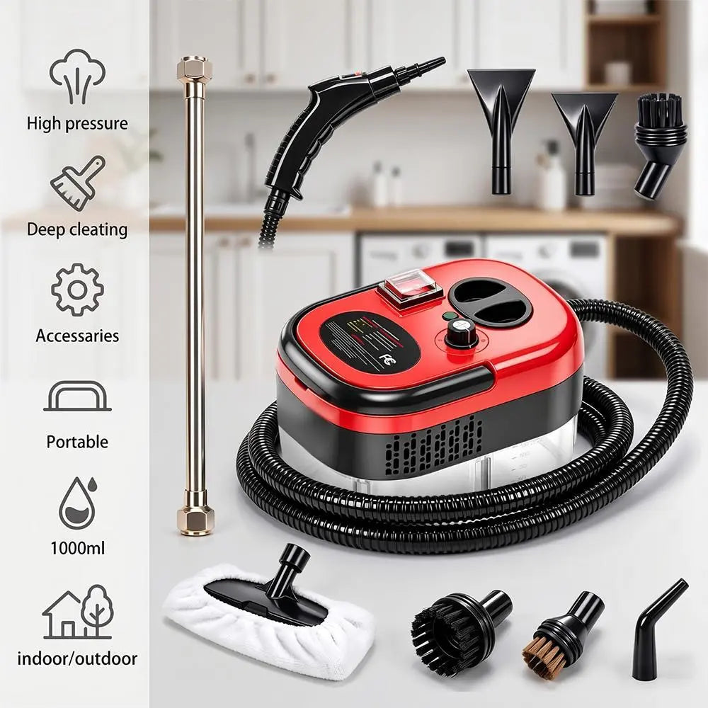【Backtoschool】2500W Portable Steam Cleaner with Portable Handle, High-Temperature Multi-Purpose Tool for Home Tile Cleaning, Grout Surfaces, Car Detailing