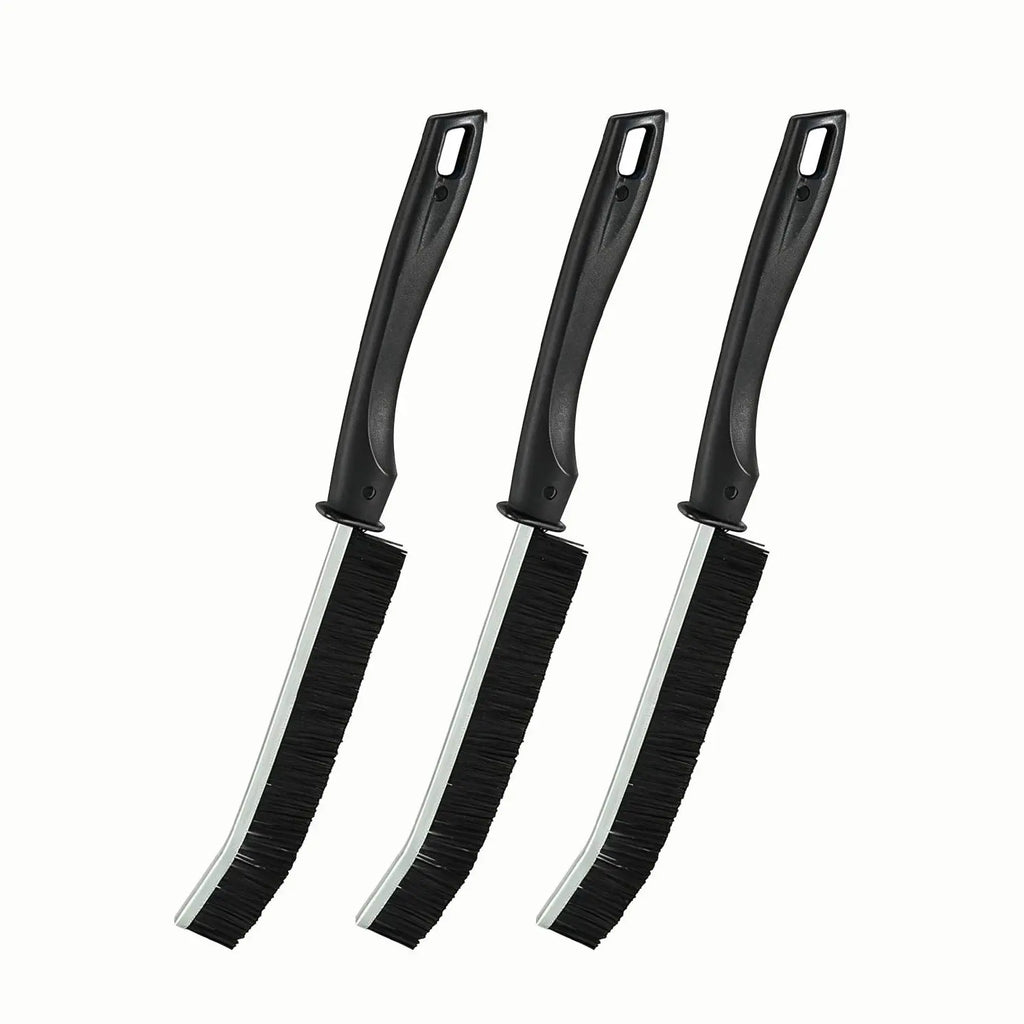 3 Pieces - Long Handle Gap Cleaning Brush, Stiff Dense Bristles Detail Scrub Brush with Hanging Hole, Slim Thin Grout Cleaner Brush for Bathroom Tile, Kitchen Sink, Car Interior, Keyboard, Sofa, Household Appliances