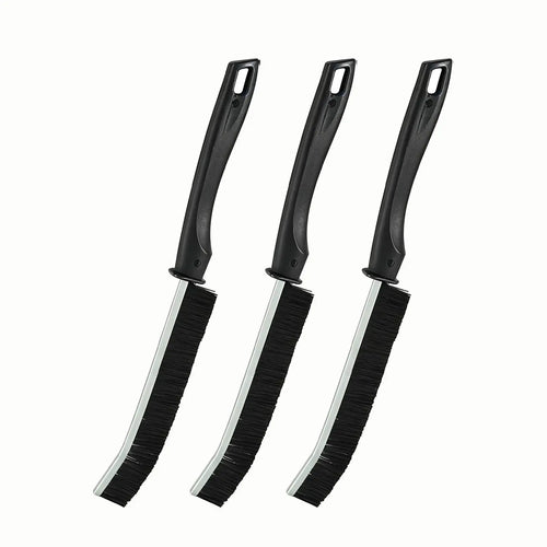 3 Pieces - Long Handle Gap Cleaning Brush, Stiff Dense Bristles Detail Scrub Brush with Hanging Hole, Slim Thin Grout Cleaner Brush for Bathroom Tile, Kitchen Sink, Car Interior, Keyboard, Sofa, Household Appliances