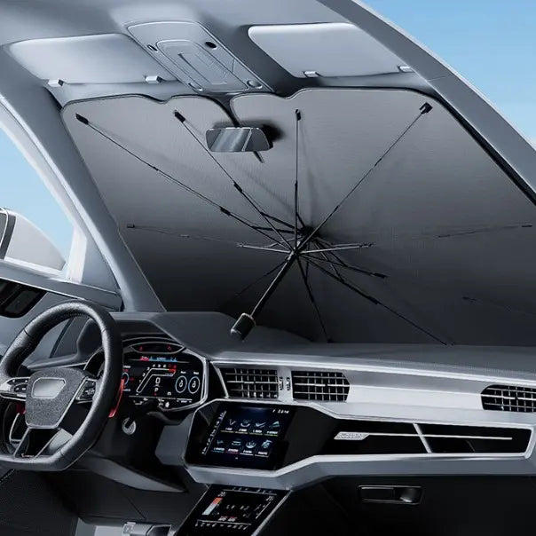 Collapsible Automotive Front Windshield Sun Shade, Portable UPF 50+ Uv-Shielding Heat-Blocking Lightweight Visor Cover, Summer Car Exterior Accessory